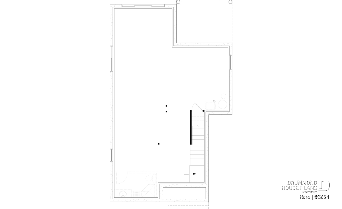 Unfinished basement - Bright Scandinavian home design with fireplace, cathedral ceiling, and up to 6 bedrooms! - Nora
