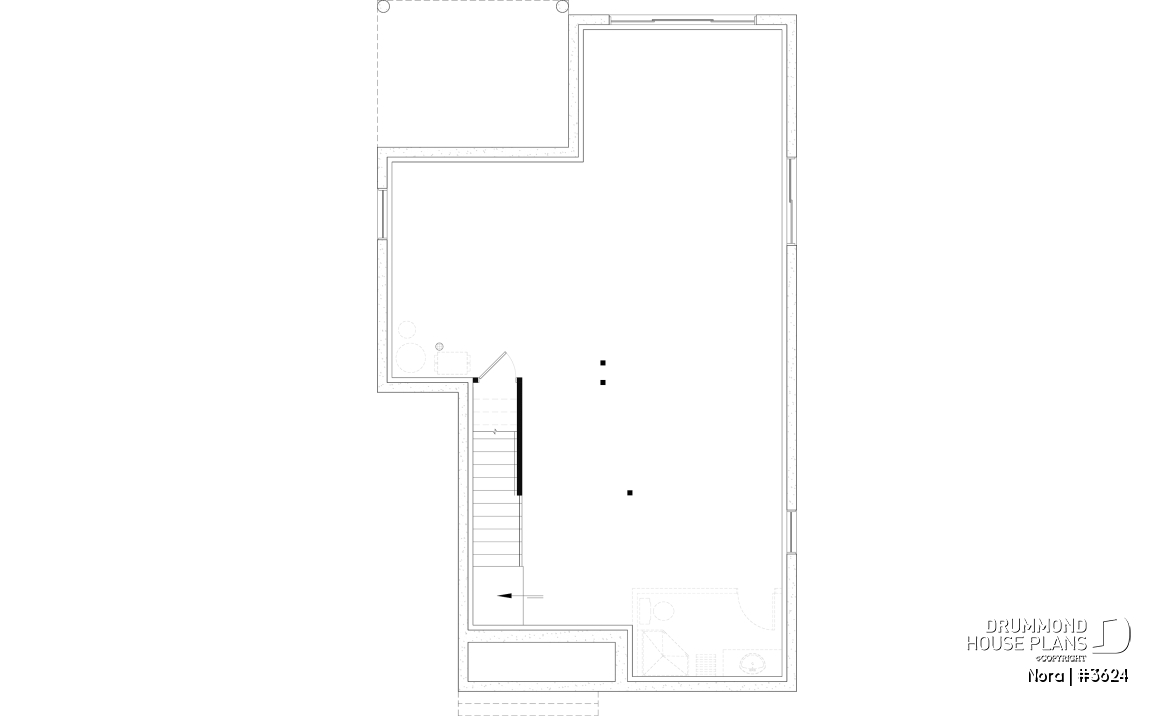 Unfinished basement - Bright Scandinavian home design with fireplace, cathedral ceiling, and up to 6 bedrooms! - Nora
