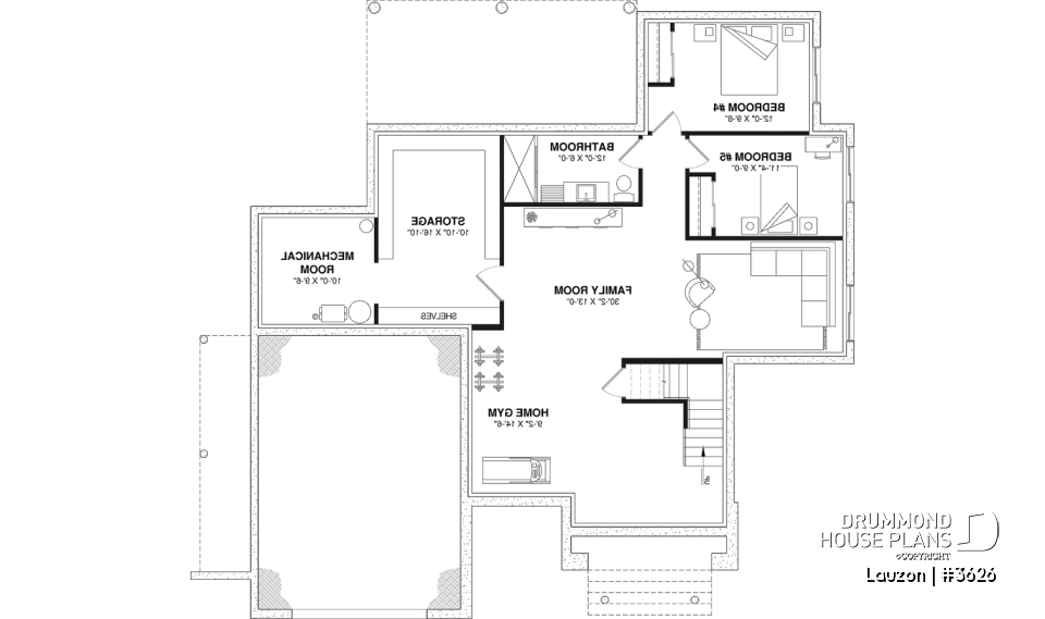 Finished basement (Optional $) - Bright family home plan with large upstairs primary suite, optional finished basement, garage &amp; covered patio - Lauzon