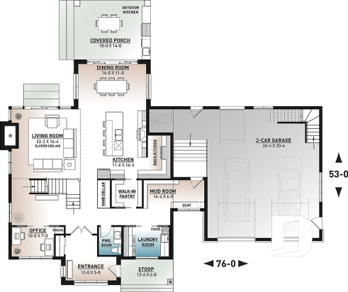 1st level - Modern Farmhouse home plan designed for Alicia Moffet, a popular Canadian singer! - Alicia