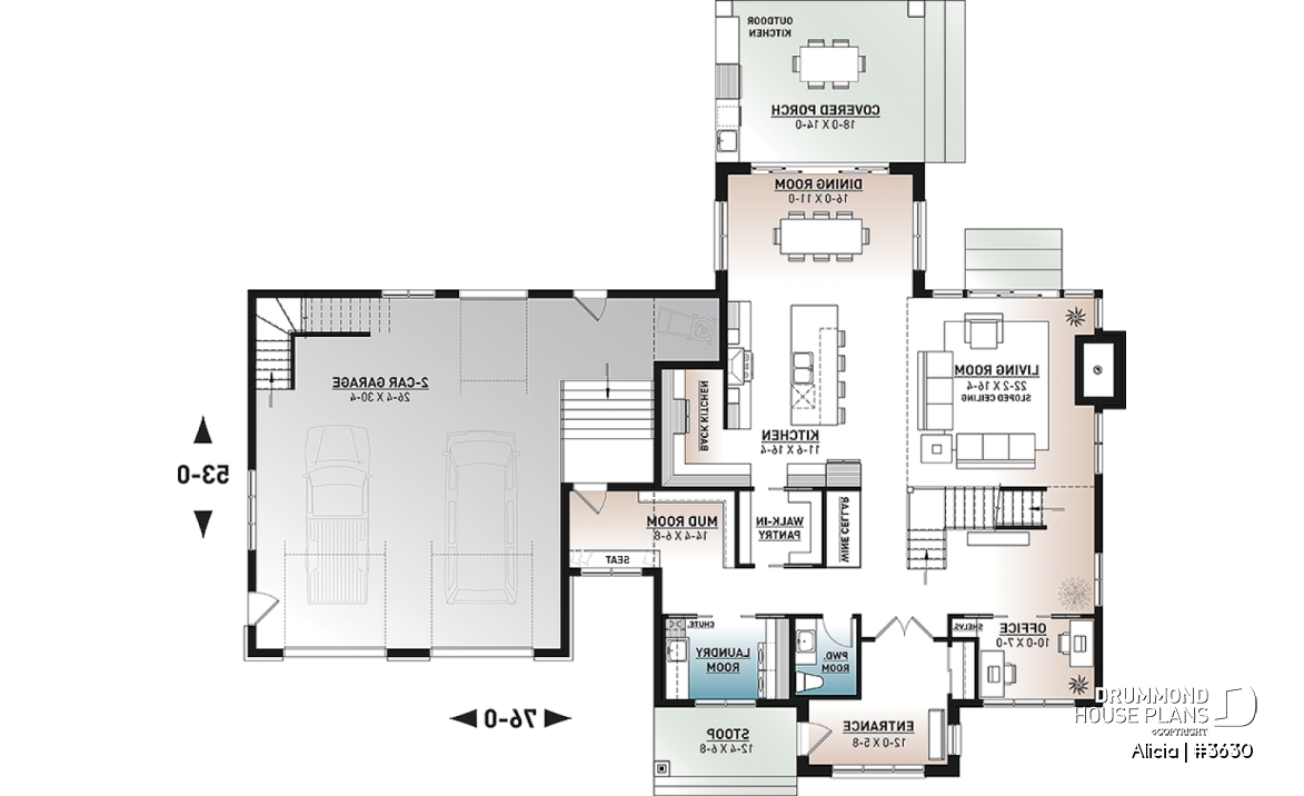 1st level - Modern Farmhouse home plan designed for Alicia Moffet, a popular Canadian singer! - Alicia