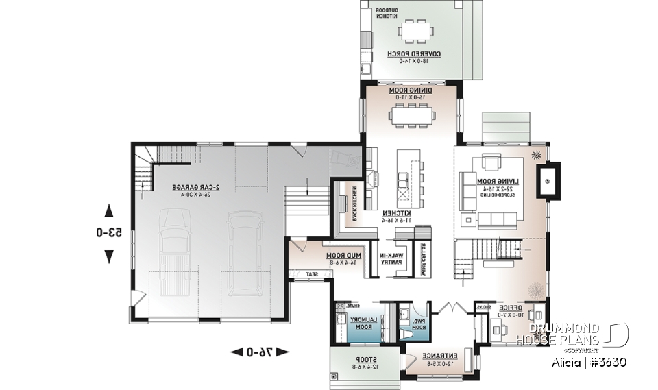 1st level - Modern Farmhouse home plan designed for Alicia Moffet, a popular Canadian singer! - Alicia