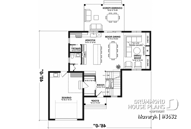 1st level - Beautiful Farmhouse, 3 beds, 1.5 baths, garage, pantry in kitchen, fireplace, sheltered terrace - Maveryk