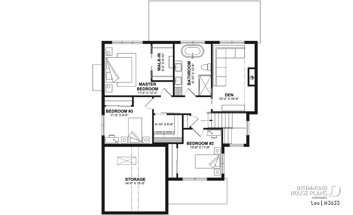 2nd level - Farmhouse with 3 beds + den, 2 baths, garage, pantry in kitchen and open floor plan concept - Leo