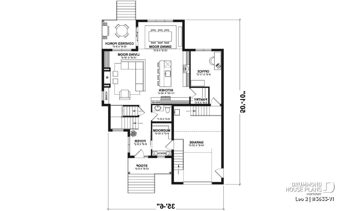 1st level - Compact 4 bedrooms Farmhouse home with separate office and garage - Leo 2