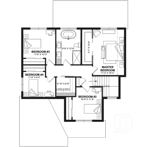 2nd level - Compact 4 bedrooms Farmhouse home with separate office and garage - Leo 2