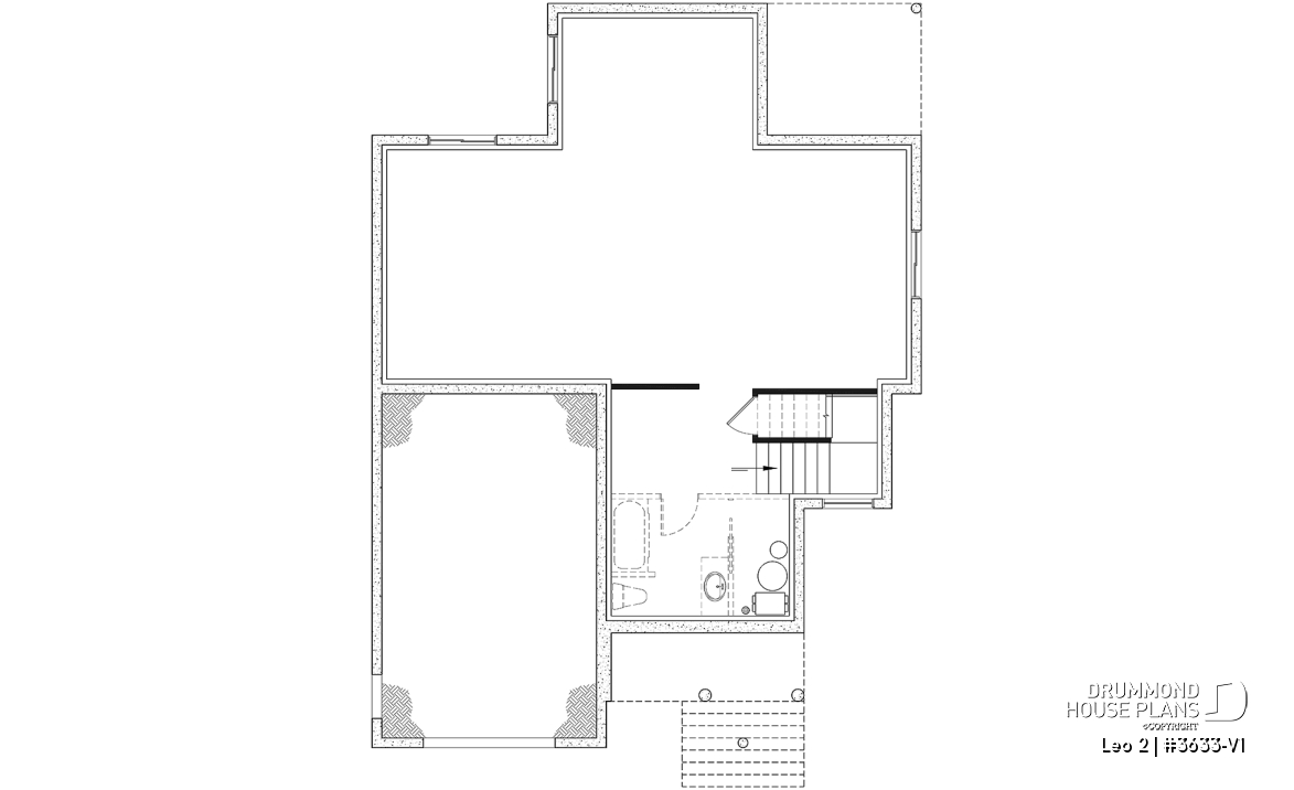 Basement - Compact 4 bedrooms Farmhouse home with separate office and garage - Leo 2