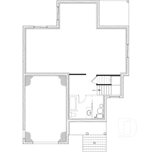 Basement - Compact 4 bedrooms Farmhouse home with separate office and garage - Leo 2