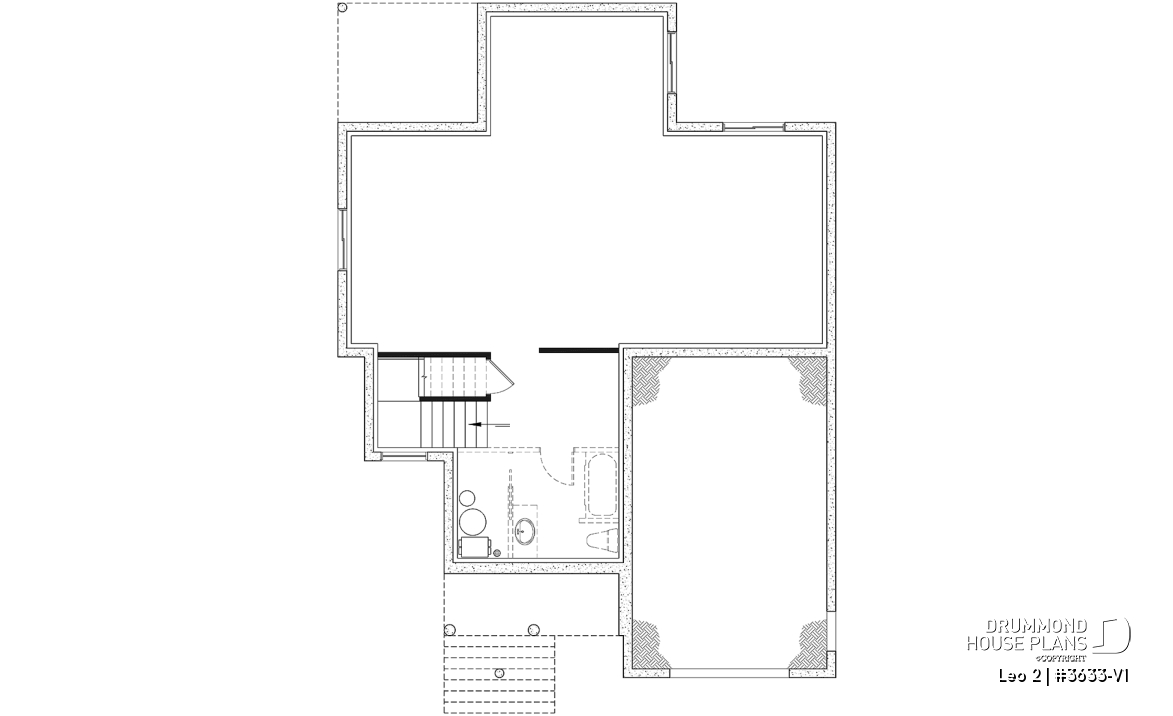 Basement - Compact 4 bedrooms Farmhouse home with separate office and garage - Leo 2