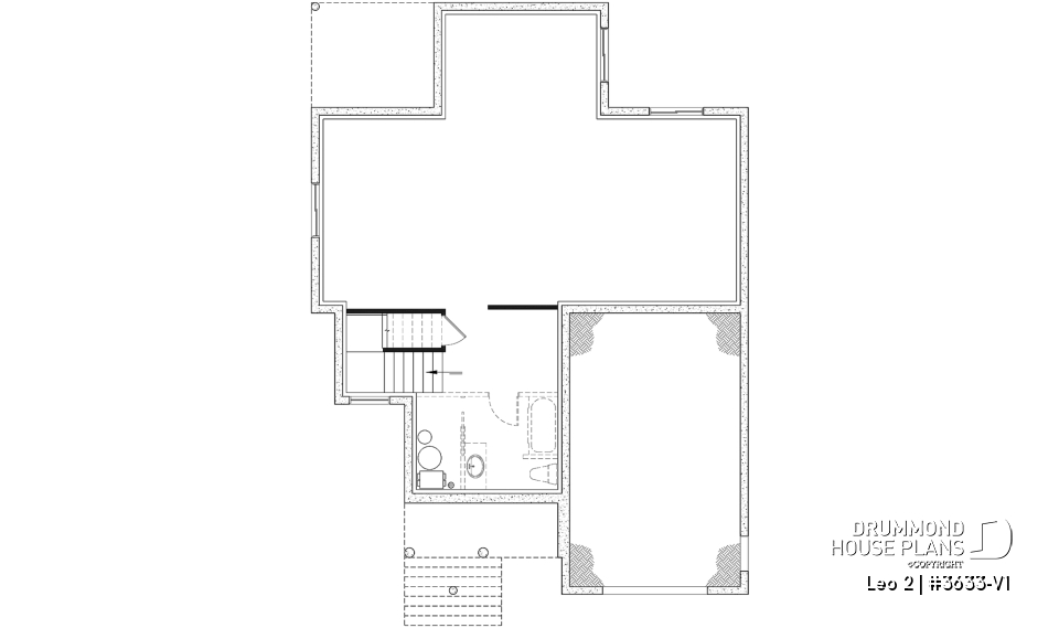 Basement - Compact 4 bedrooms Farmhouse home with separate office and garage - Leo 2