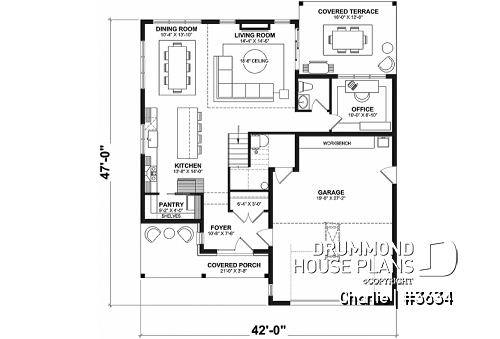 1st level - Modern Farmhouse 3 bedrooms, master on second floor, 2.5 baths, den, 2-car garage - Charlie