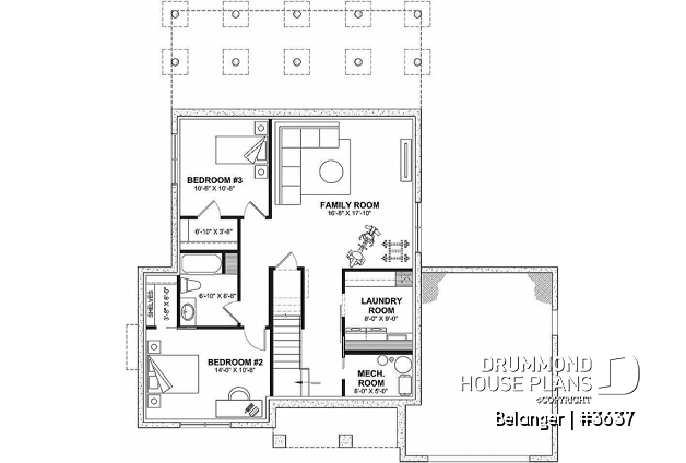 Finished basement - Modern farmhouse 2 to 4 bedrooms, garage, great living room with fireplace, cathedral and built-ins - Belanger