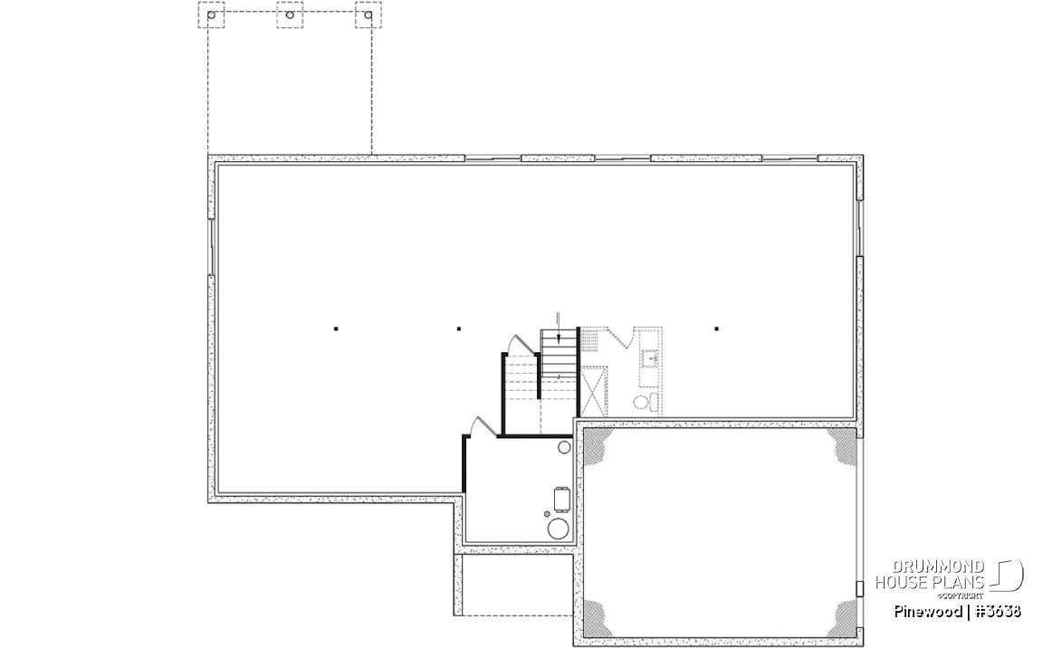 Basement - Large one-story modern farmhouse, master suite + 2 bedrooms, den, cathedral ceiling, garage - Pinewood