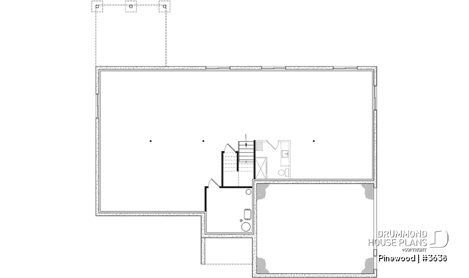 Basement - Large one-story modern farmhouse, master suite + 2 bedrooms, den, cathedral ceiling, garage - Pinewood