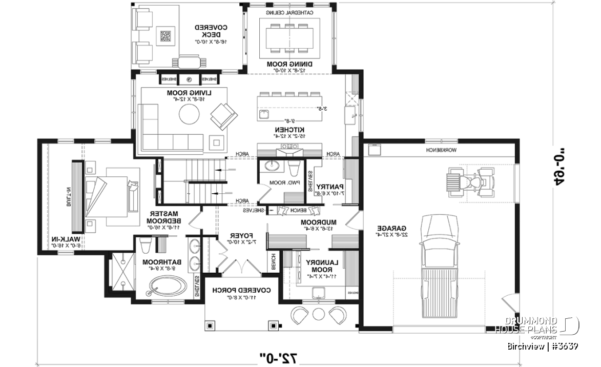 1st level (Optional $) - French Country style home plan with fabulous master suite on main floor - Birchview