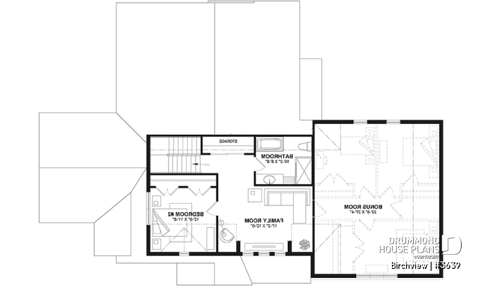 2nd level - French Country style home plan with fabulous master suite on main floor - Birchview