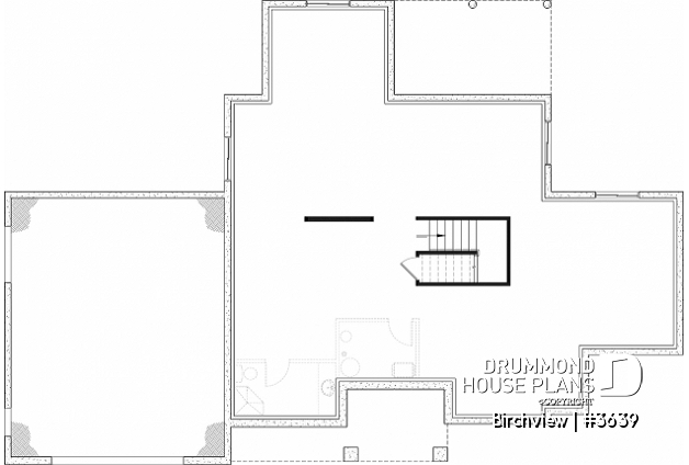 Unfinished basement (Optional $) - French Country style home plan with fabulous master suite on main floor - Birchview
