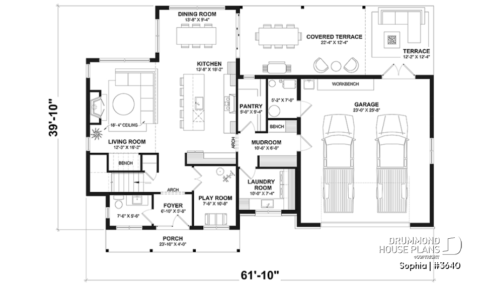 1st level - Two-story country home with double garage, 3 bedrooms and great panoramic view at the back of the house - Sophia