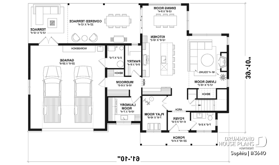 1st level - Two-story country home with double garage, 3 bedrooms and great panoramic view at the back of the house - Sophia