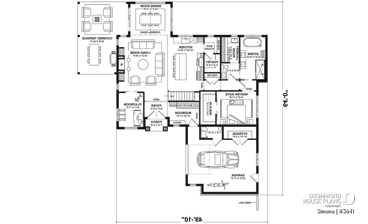 1st level - Stunning French Country Style Home, L-Shaped, No Basement, 3 to 4 Bedrooms, 2 Family Rooms - Simone
