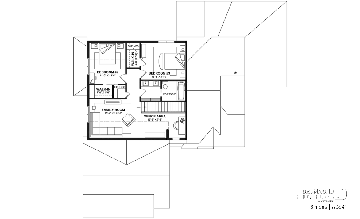 2nd level - Stunning French Country Style Home, L-Shaped, No Basement, 3 to 4 Bedrooms, 2 Family Rooms - Simone