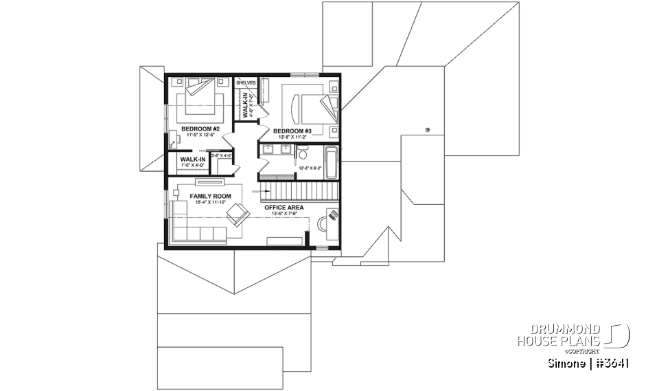 2nd level - Stunning French Country Style Home, L-Shaped, No Basement, 3 to 4 Bedrooms, 2 Family Rooms - Simone