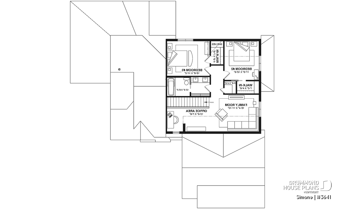 2nd level - Stunning French Country Style Home, L-Shaped, No Basement, 3 to 4 Bedrooms, 2 Family Rooms - Simone