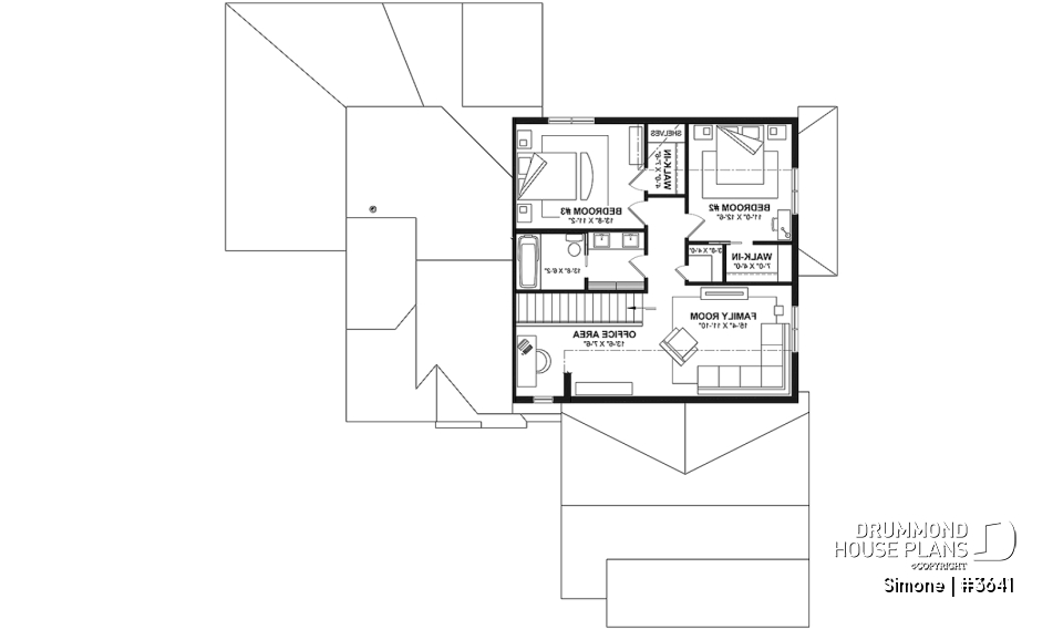 2nd level - Stunning French Country Style Home, L-Shaped, No Basement, 3 to 4 Bedrooms, 2 Family Rooms - Simone