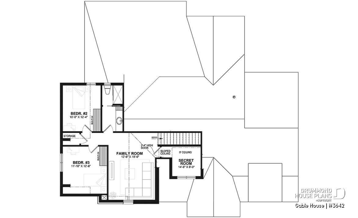 2nd level - French Modern style house with garage, 3 to 4 bedrooms, open floor plan, lots of natural light! - Gable House