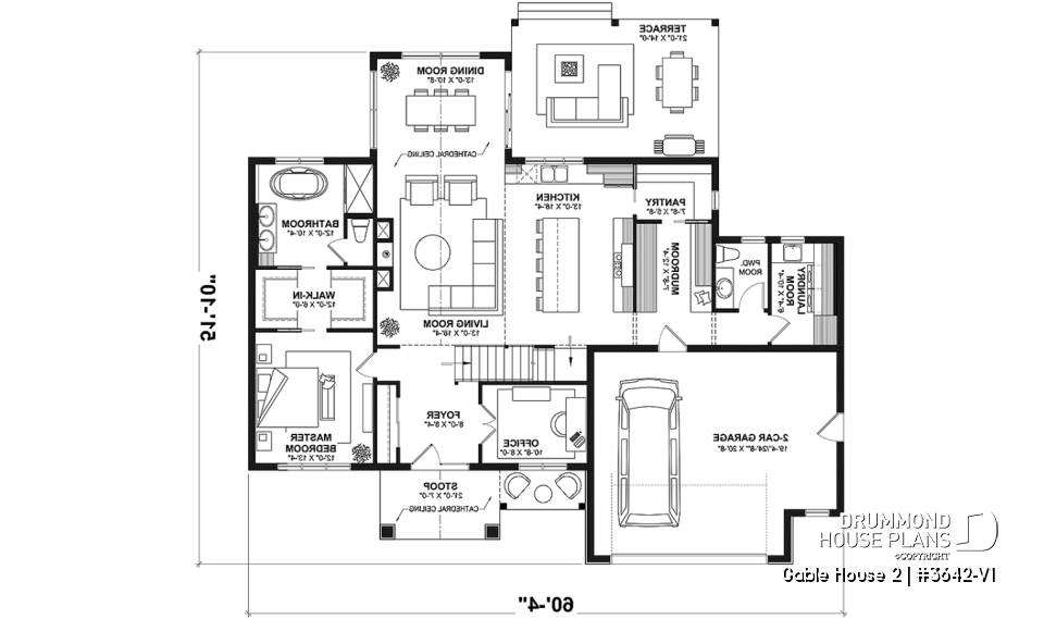 1st level - 4-Bedroom Classic Two-Story House Plan – Open Concept Design with Garage &amp; Optional Basement - Gable House 2