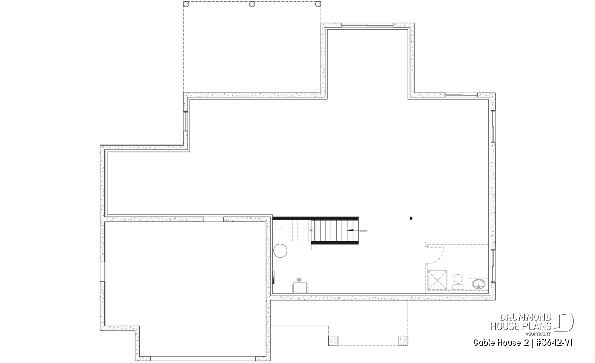 Unfinished basement - 4-Bedroom Classic Two-Story House Plan – Open Concept Design with Garage &amp; Optional Basement - Gable House 2