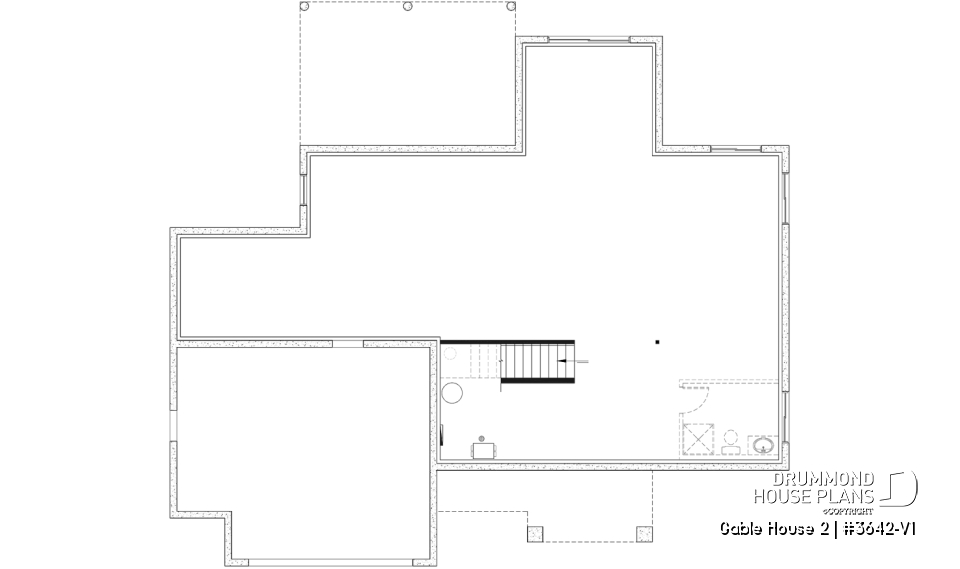Unfinished basement - 4-Bedroom Classic Two-Story House Plan – Open Concept Design with Garage &amp; Optional Basement - Gable House 2