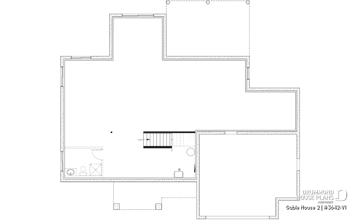 Unfinished basement - 4-Bedroom Classic Two-Story House Plan – Open Concept Design with Garage &amp; Optional Basement - Gable House 2