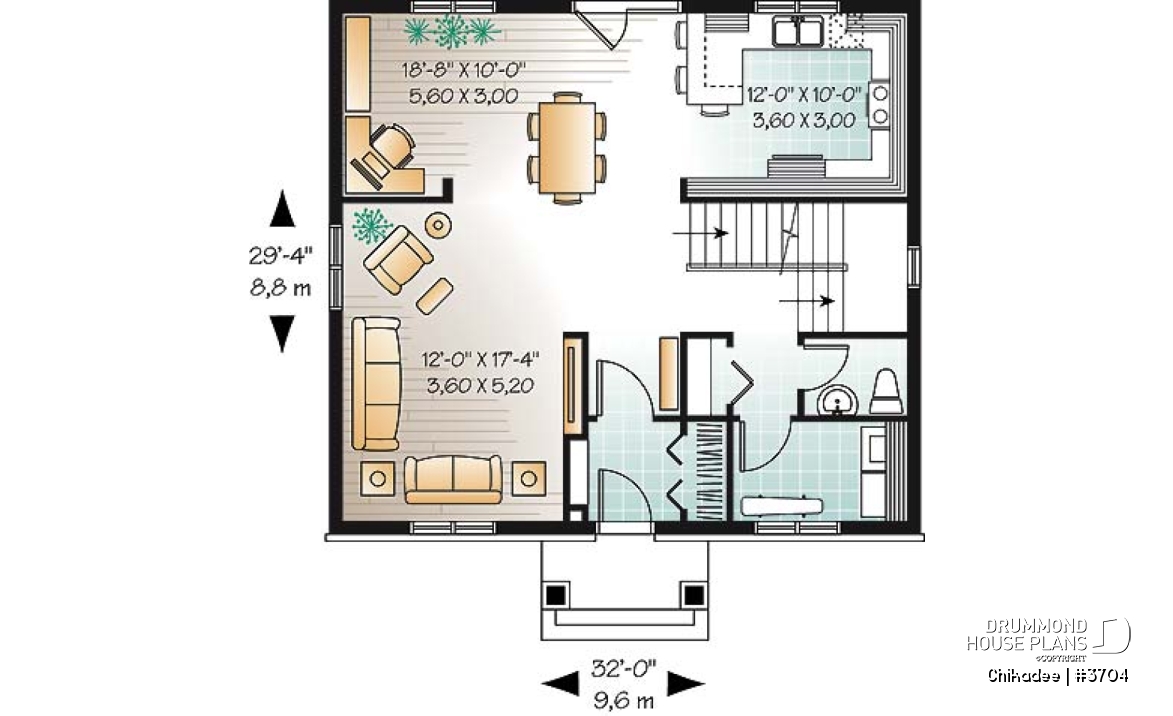 1st level - Affordable 4 bedroom traditional style with home office - Chikadee