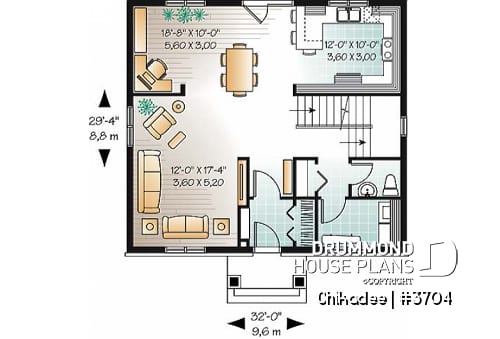 1st level - Affordable 4 bedroom traditional style with home office - Chikadee