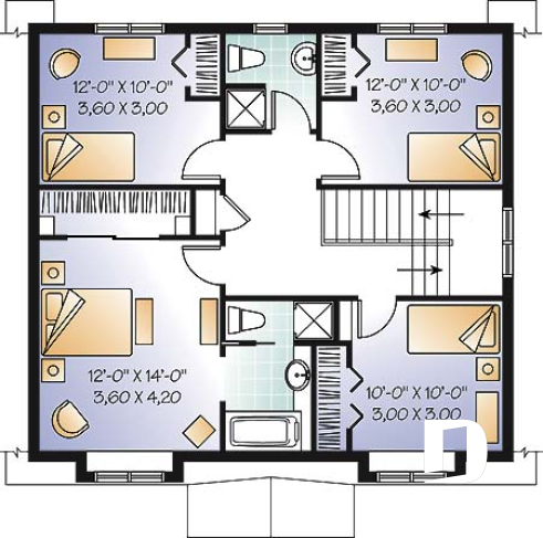 2nd level - Affordable 4 bedroom traditional style with home office - Chikadee