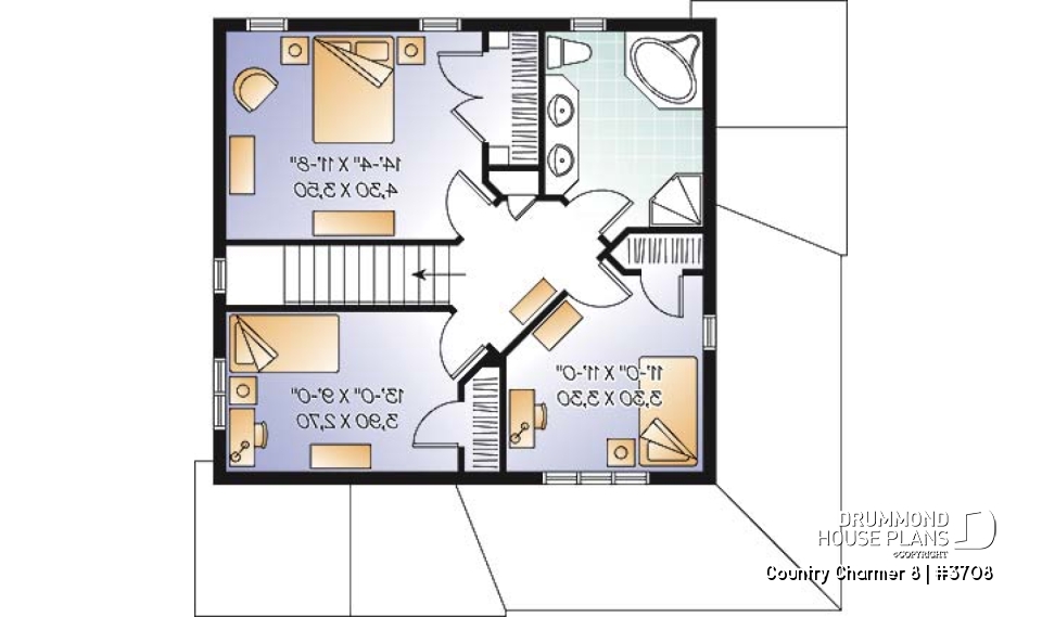 2nd level - Farmhouse country style with 3 bedrooms and comfortable kitchen / dining room area - Country Charmer 8