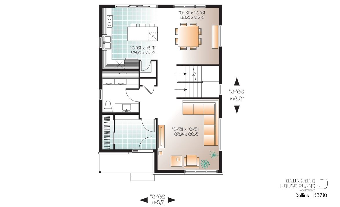 1st level - 3 bedroom Modern home design, master bedroom with large walk-in and corner desk, laundry on main floor, pantry - Collins