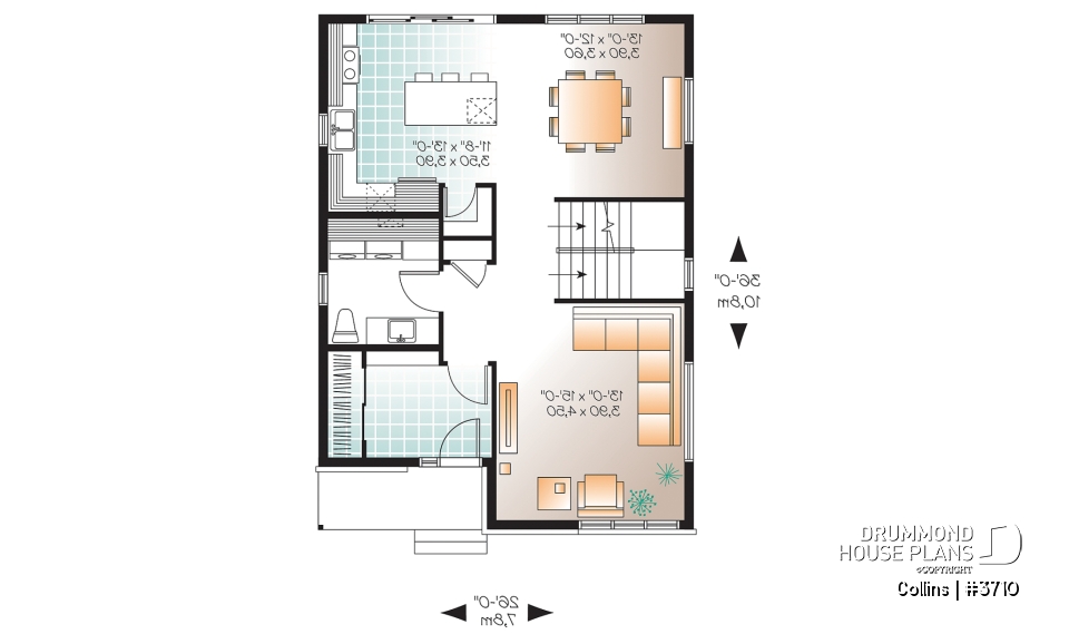 1st level - 3 bedroom Modern home design, master bedroom with large walk-in and corner desk, laundry on main floor, pantry - Collins