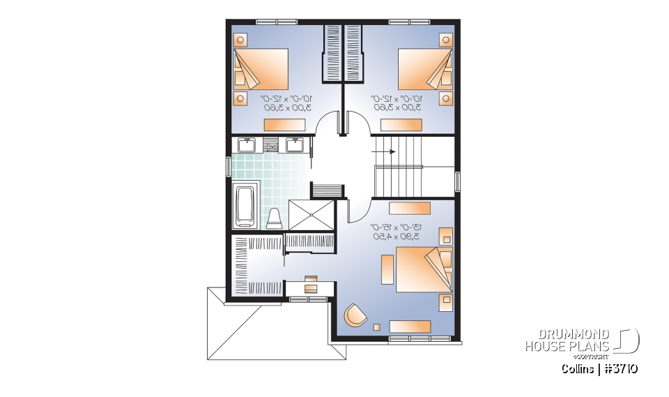 2nd level - 3 bedroom Modern home design, master bedroom with large walk-in and corner desk, laundry on main floor, pantry - Collins