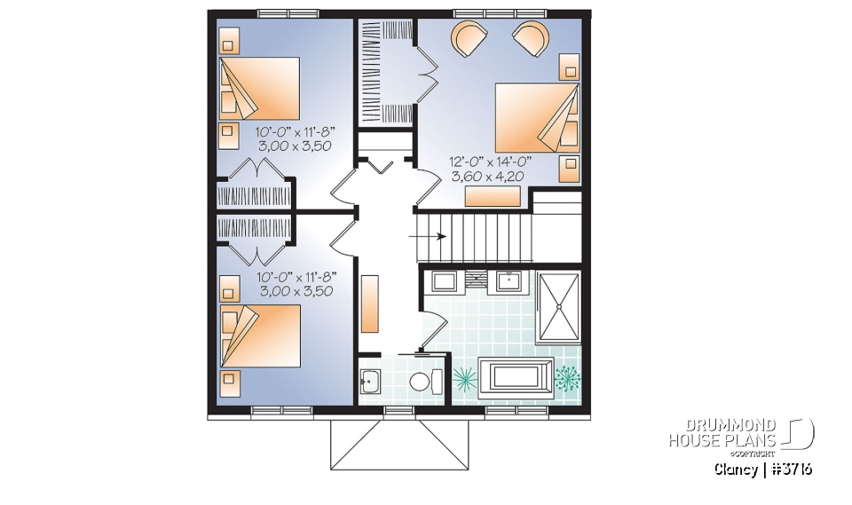 2nd level - Economical English style 3 bedrooms home, open floor plan, home office and laundry room on main floor - Clancy
