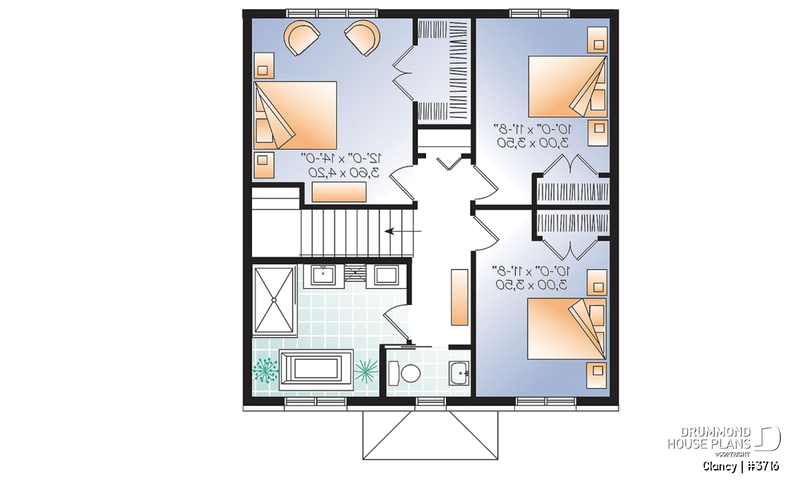 2nd level - Economical English style 3 bedrooms home, open floor plan, home office and laundry room on main floor - Clancy