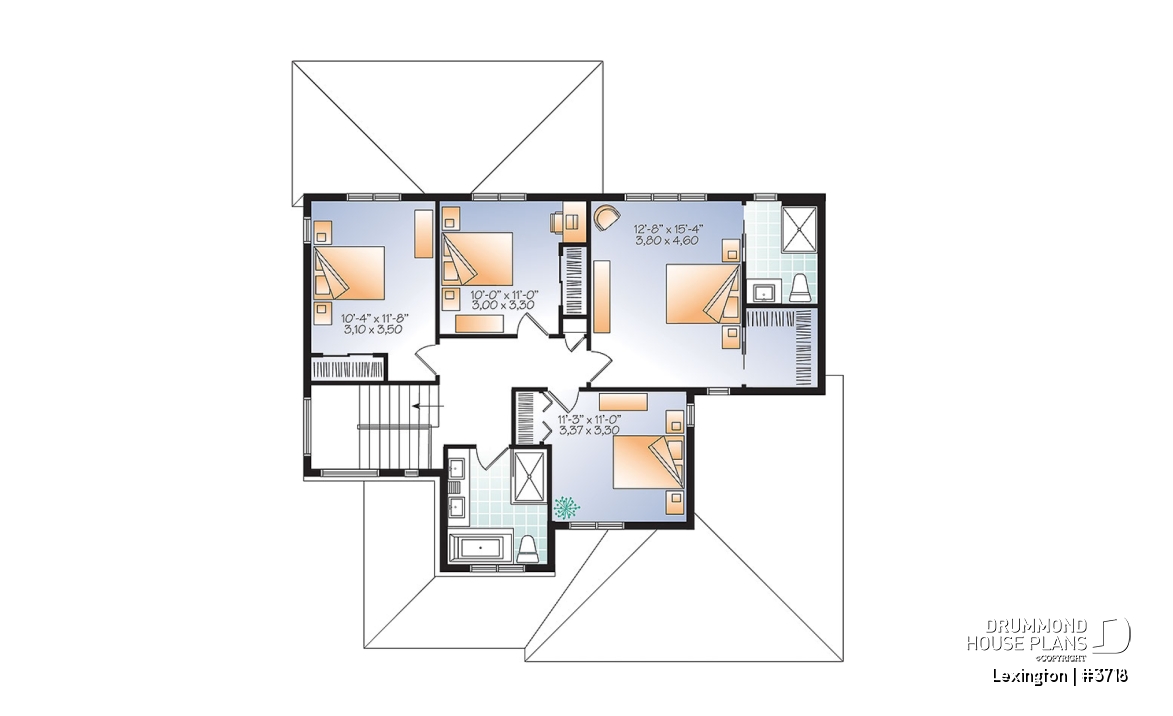 2nd level - Modern Rustic home design with 4 beds, great covered terrace and open floor plan layout - Lexington