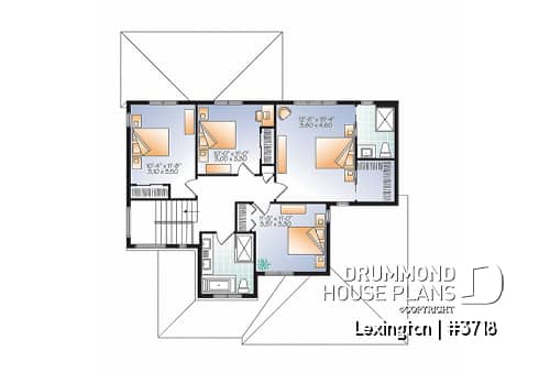 2nd level - Modern Rustic home design with 4 beds, great covered terrace and open floor plan layout - Lexington