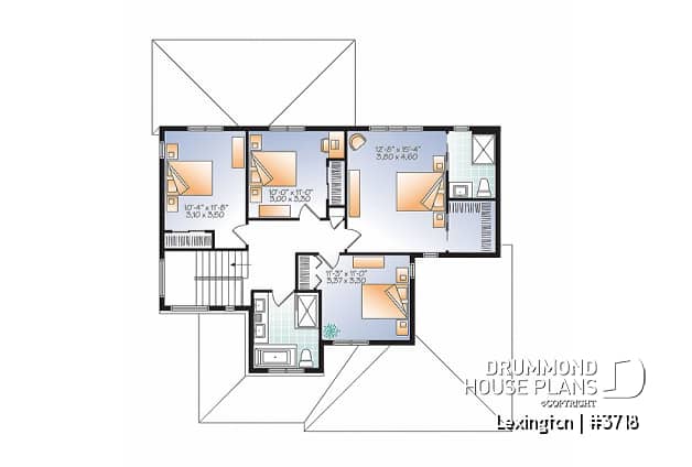 2nd level - Modern Rustic home design with 4 beds, great covered terrace and open floor plan layout - Lexington