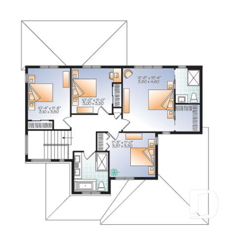 2nd level - Modern Rustic home design with 4 beds, great covered terrace and open floor plan layout - Lexington
