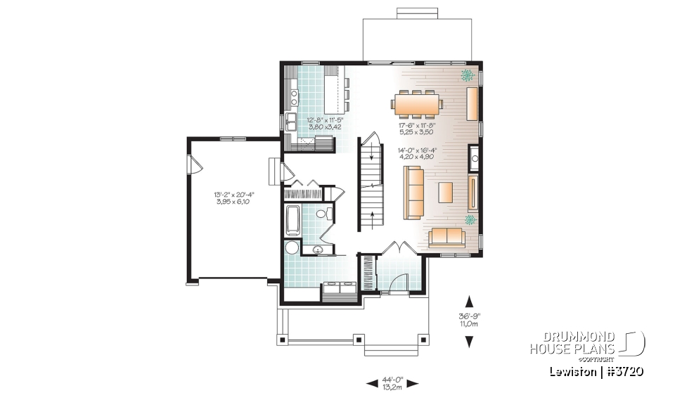 1st level - Two-story Modern family home with 4 bedrooms, 3 bathrooms, open living spaces, integrated garage - Lewiston