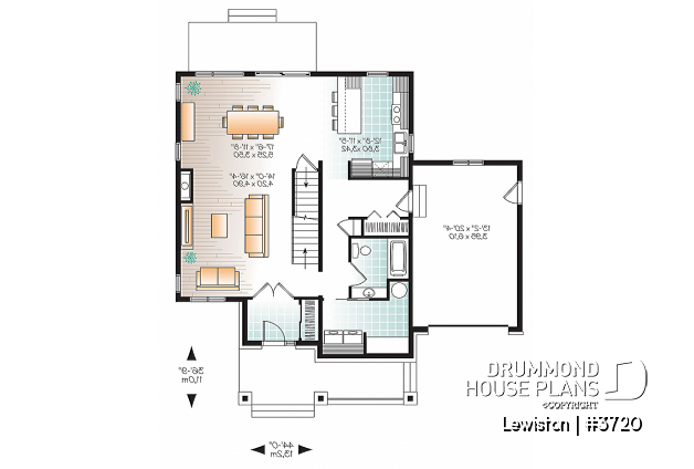 1st level - Modern 2 storey home plan with 4 bedrooms, ensuite, 3 full bathrooms, open concept - Lewiston