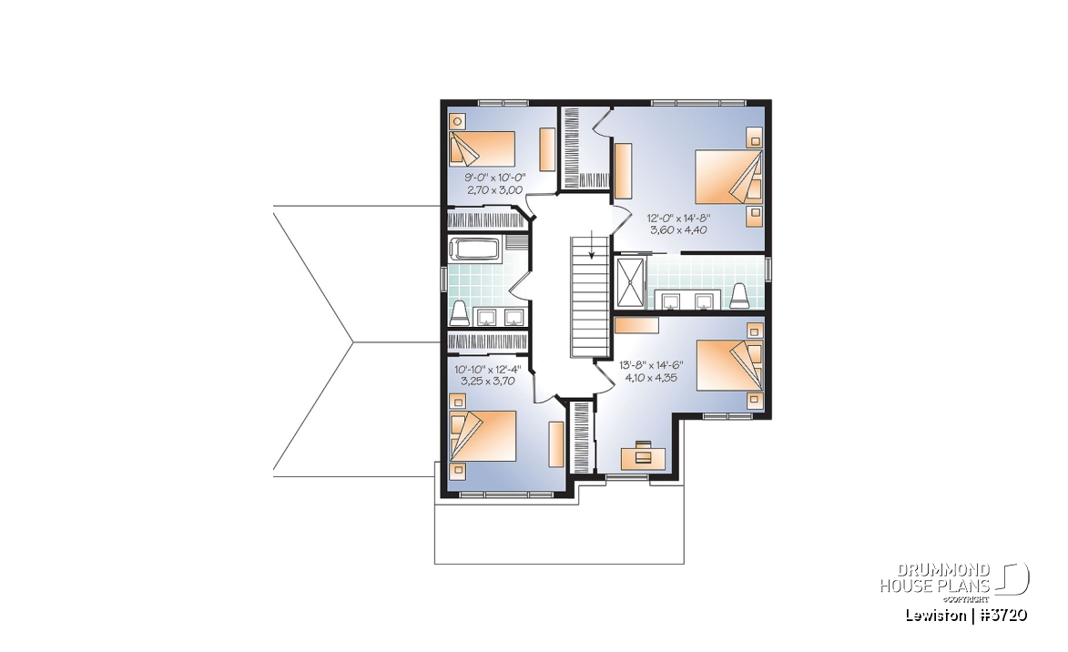 2nd level - Two-story Modern family home with 4 bedrooms, 3 bathrooms, open living spaces, integrated garage - Lewiston