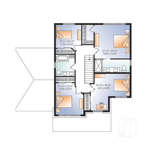 2nd level - Two-story Modern family home with 4 bedrooms, 3 bathrooms, open living spaces, integrated garage - Lewiston